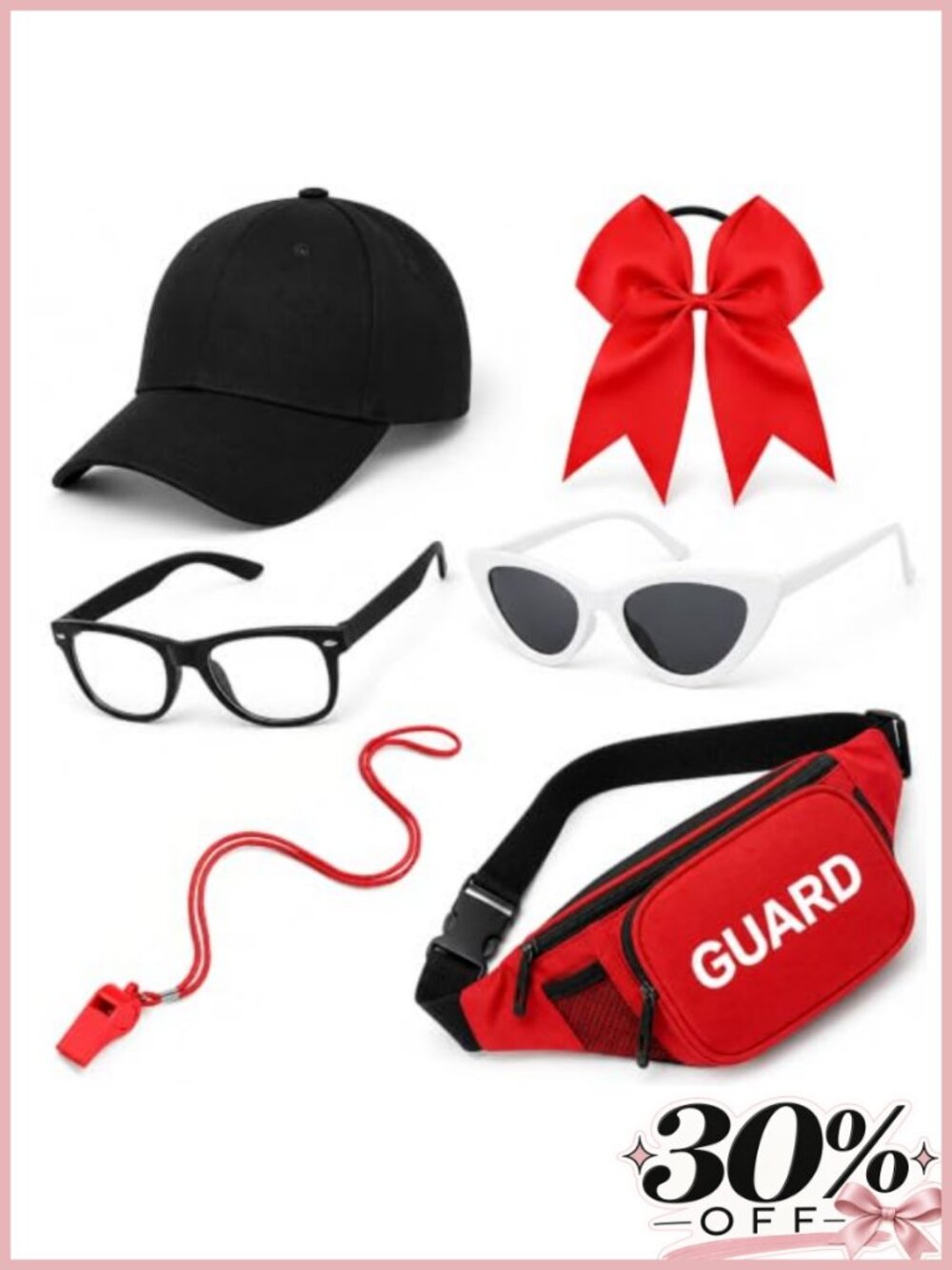 Adult Halloween Couple Costume Accessory Set Baseball Hat Sunglasses Whistle